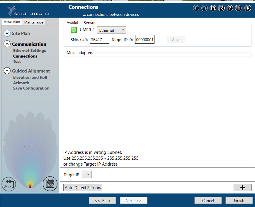 Hardware radar sensor smartmicro connect to pc image one